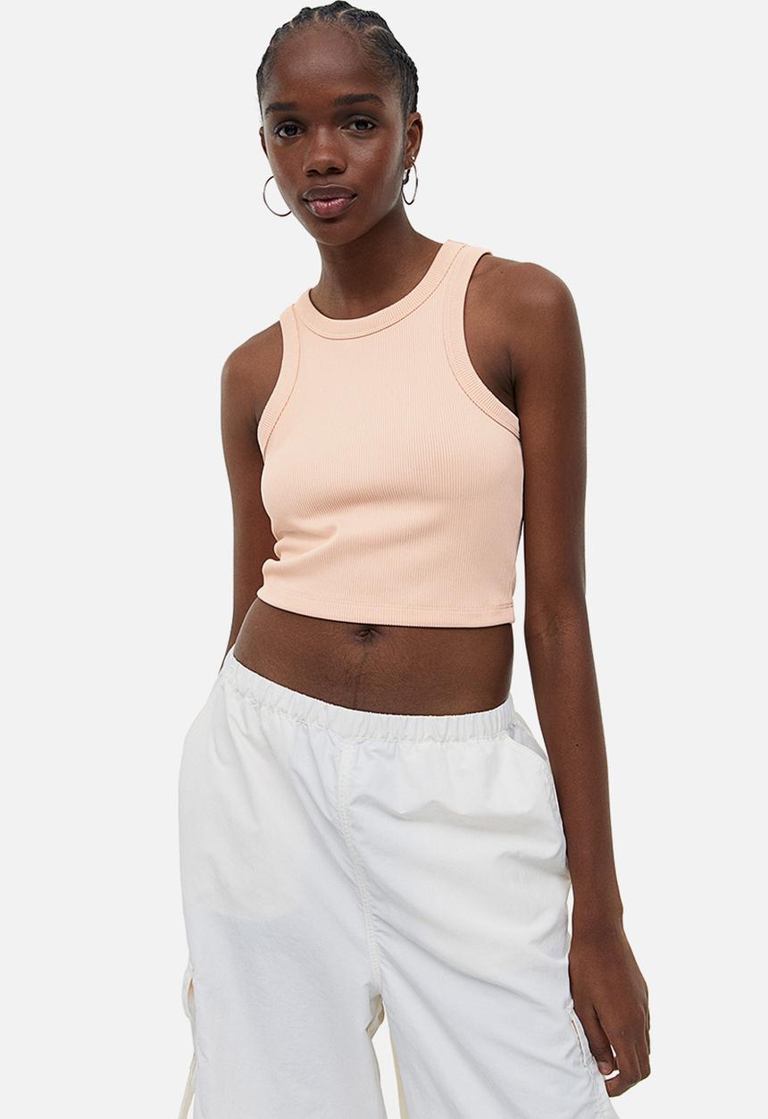 H&M - Cropped vest top - light orange