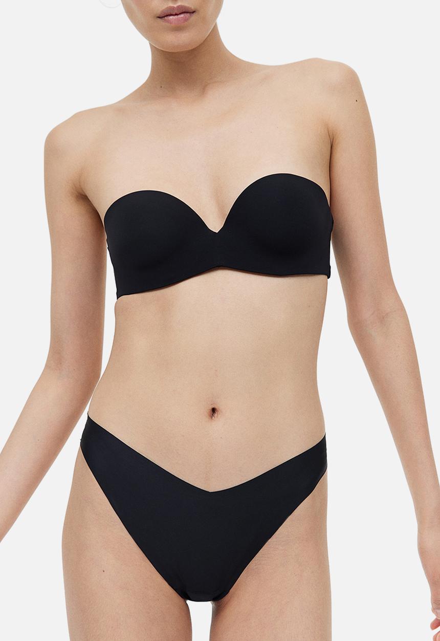 H&M - 4-Pack invisible thong briefs - black