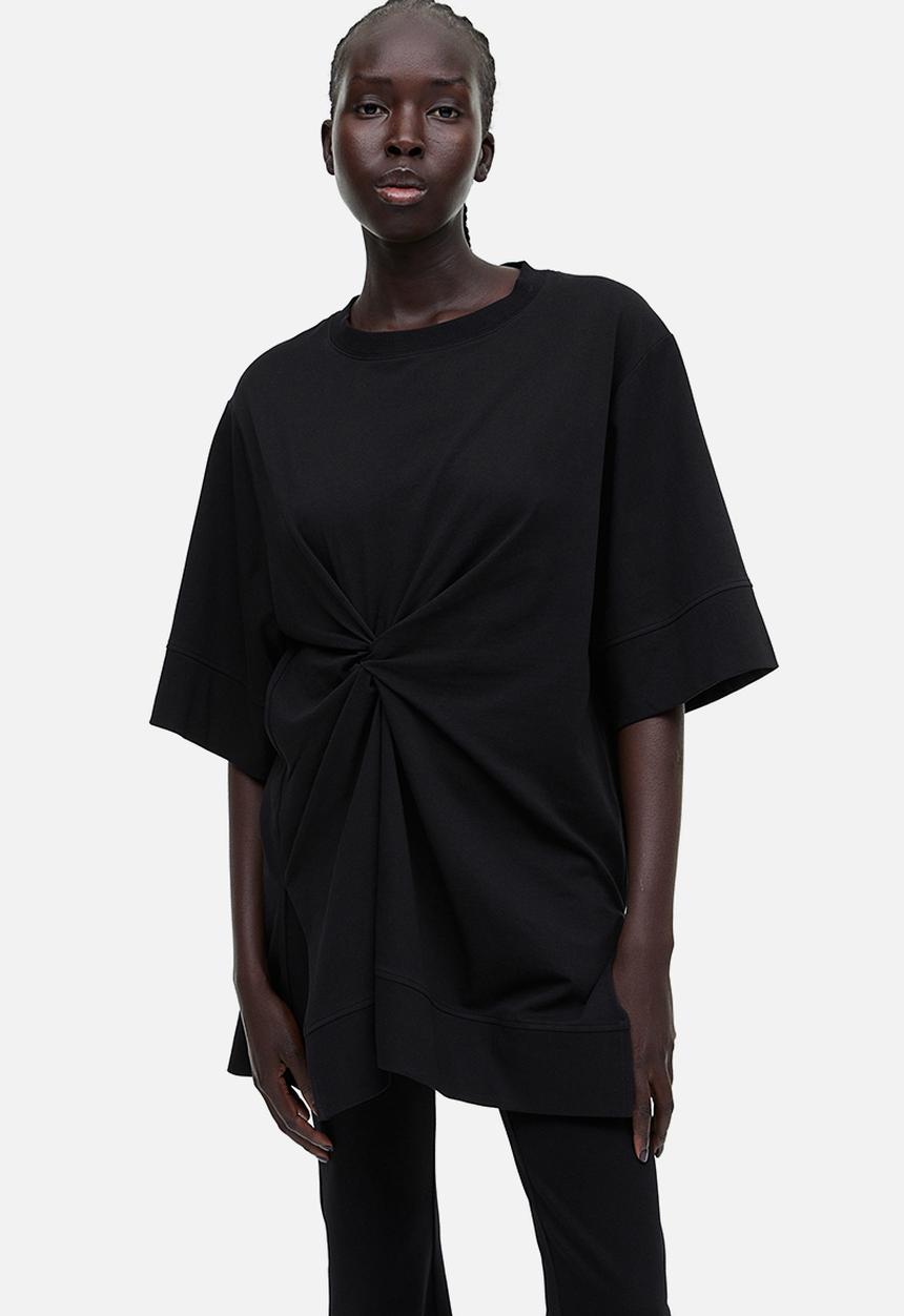 H&M - Oversized knot-detail top - black