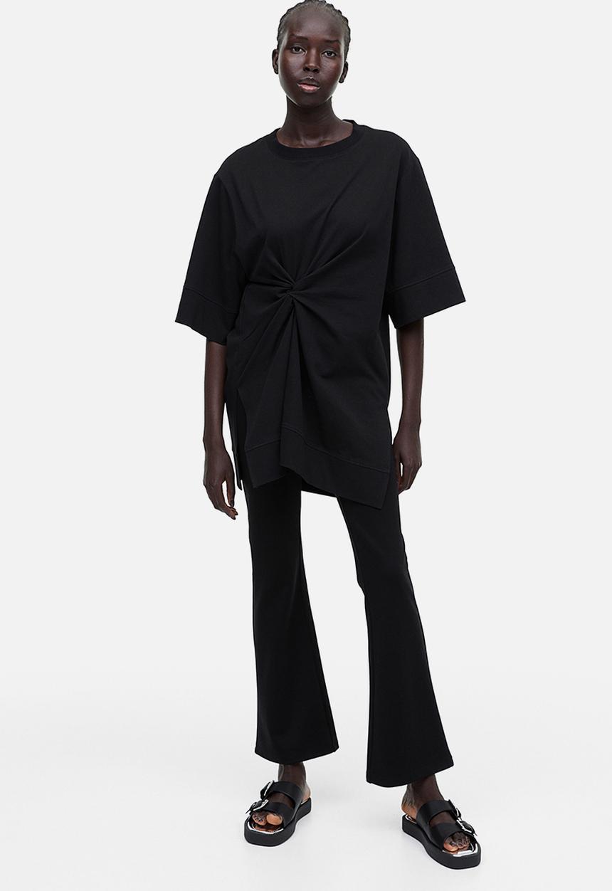 H&M - Oversized knot-detail top - black