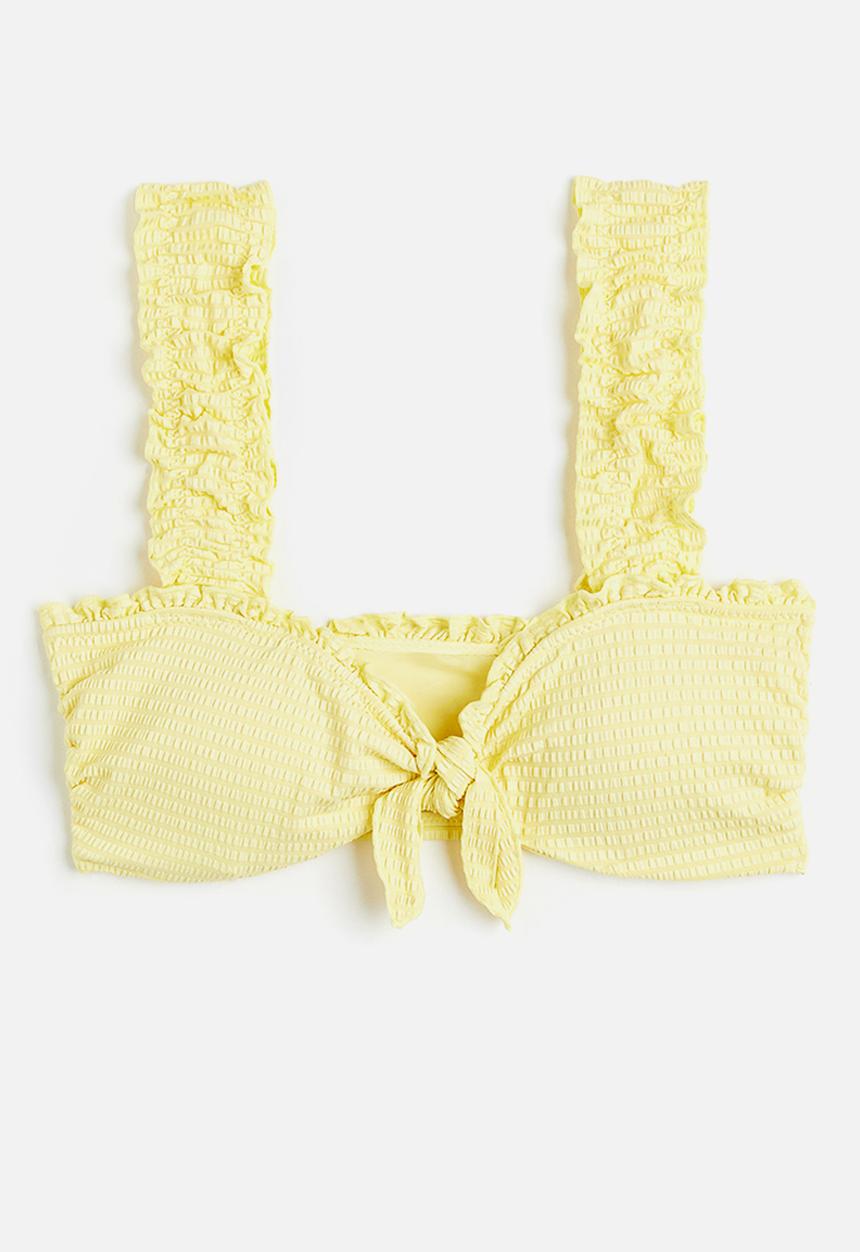 H&M - Padded bikini top - light yellow