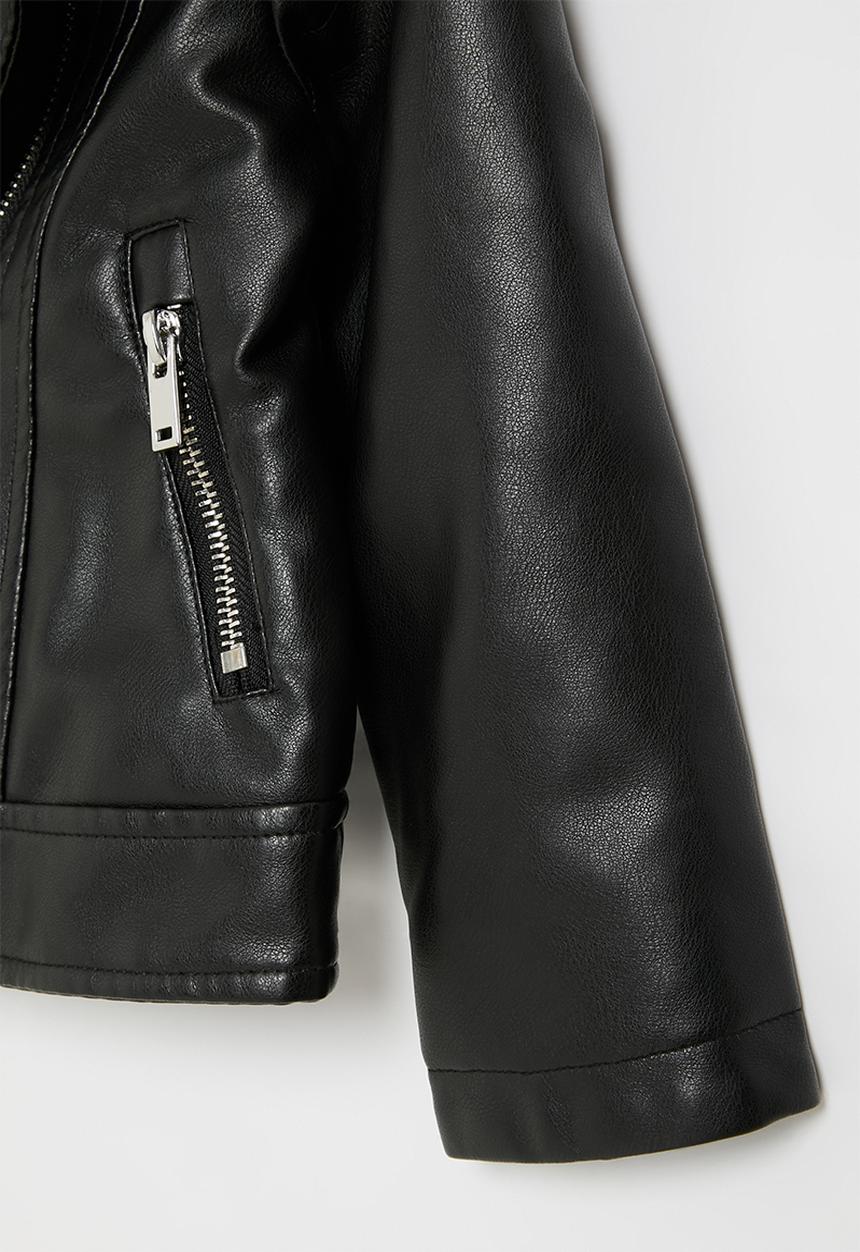 MINOTI - Pu biker jacket - black