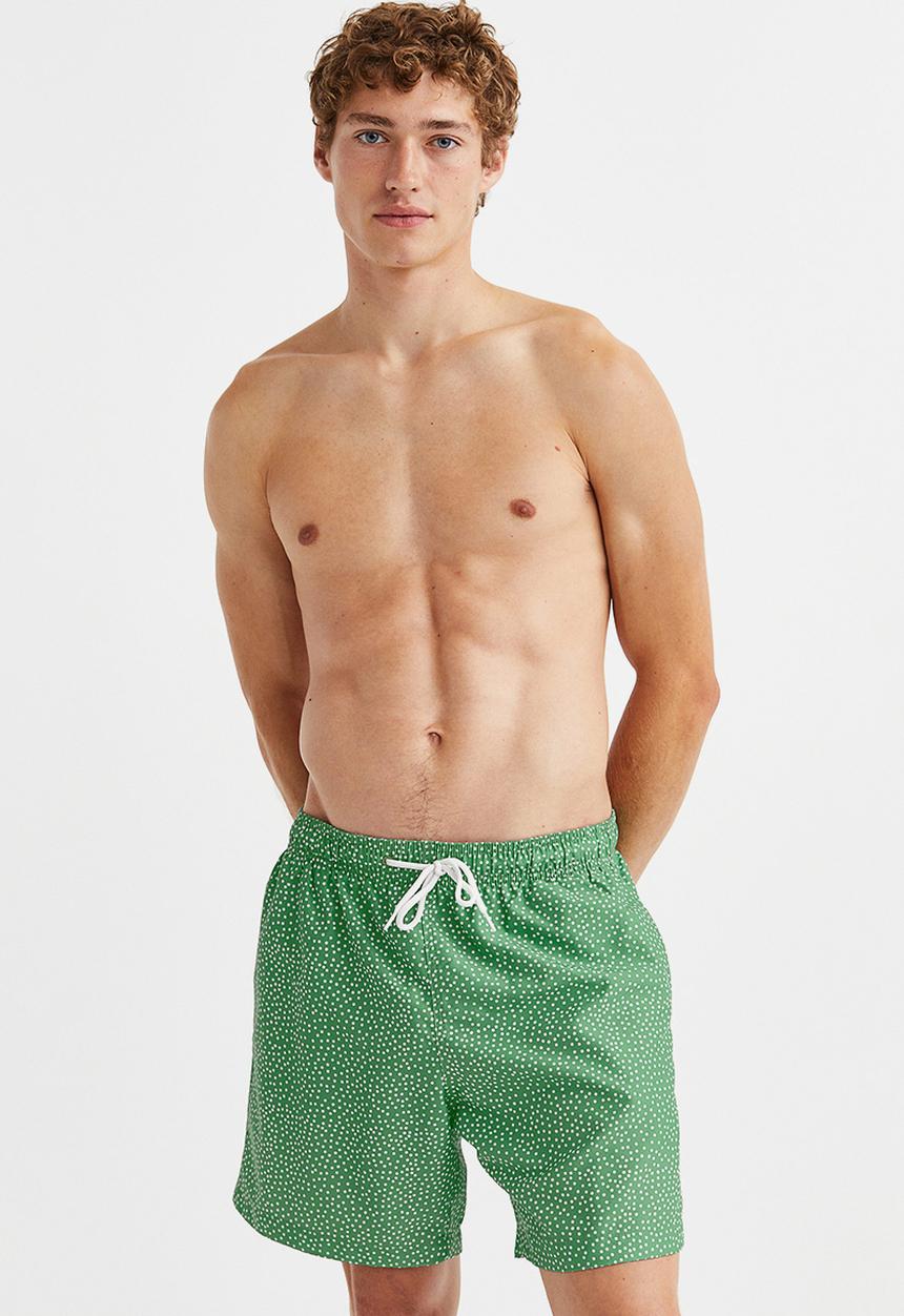 H&M - Patterned swim shorts - green spotted