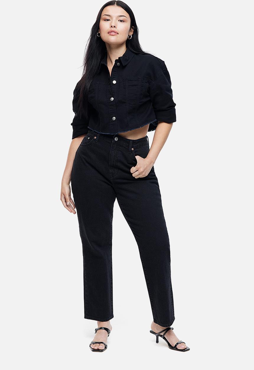 H&M - Curvy fit vintage mom ultra high jeans - black