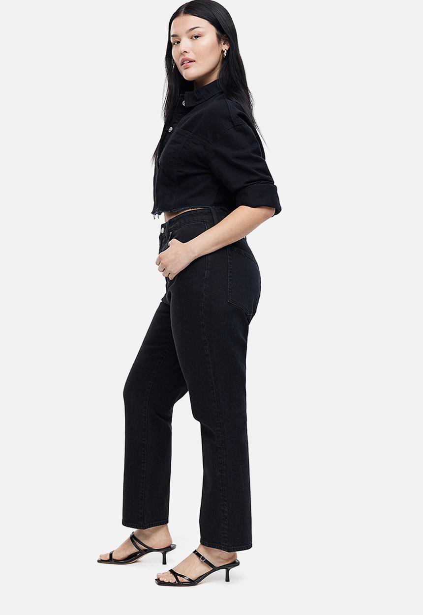 H&M - Curvy fit vintage mom ultra high jeans - black