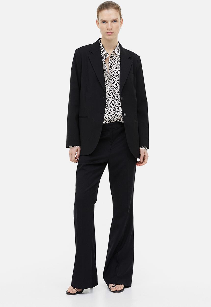 H&M - Pointed-collar shirt - cream spotted 