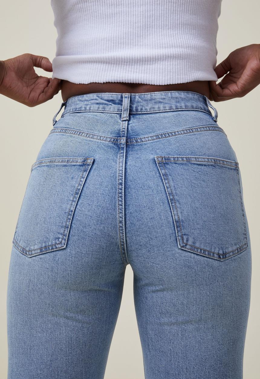 Cotton On - Curvy stretch wide jean - bells blue
