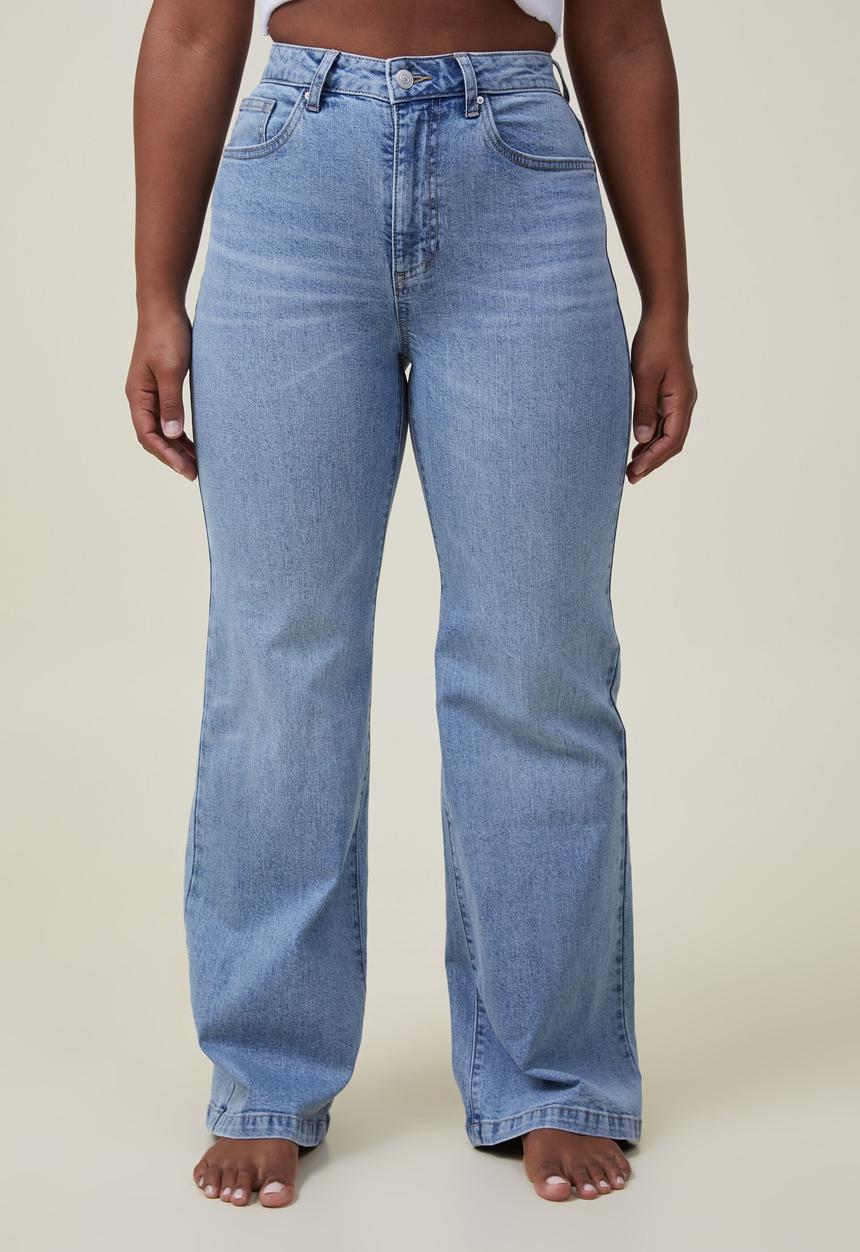 Cotton On - Curvy stretch wide jean - bells blue