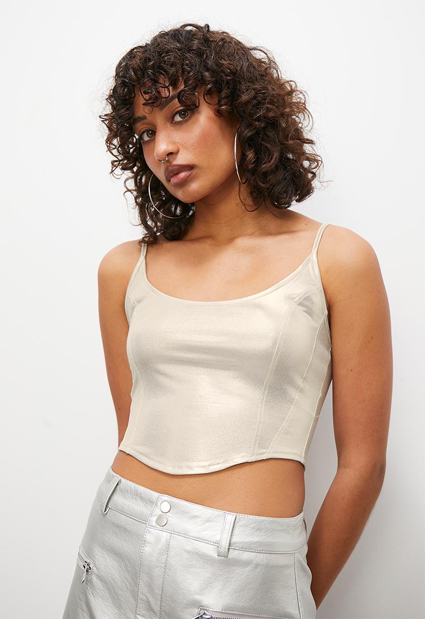 Blake - Metallic corset - champagne