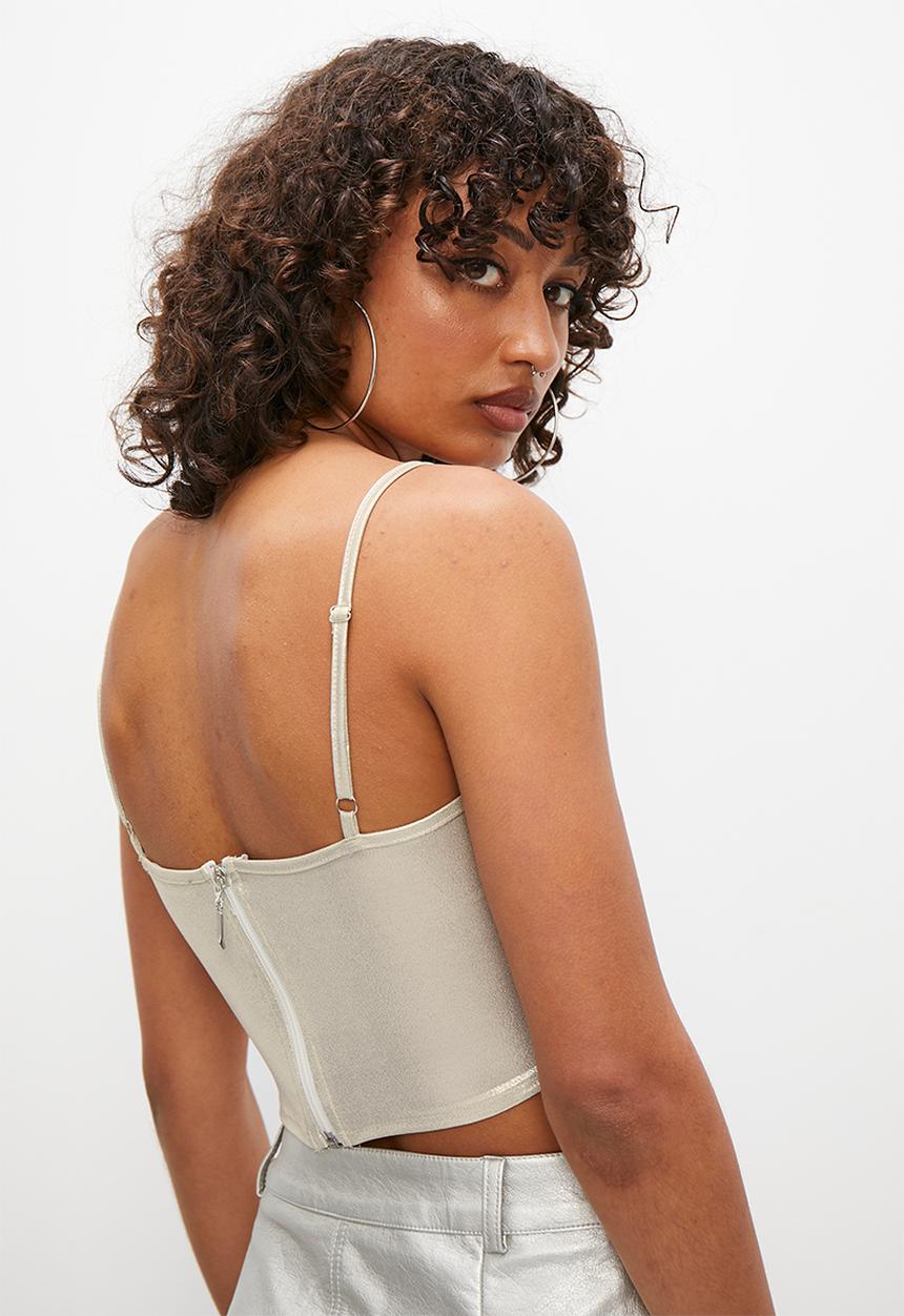 Blake - Metallic corset - champagne