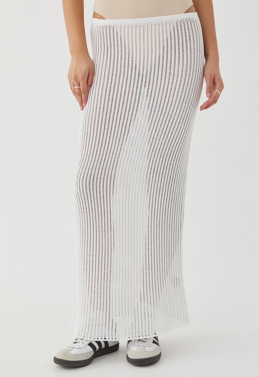 Supré  - Sara crochet maxi skirt - white