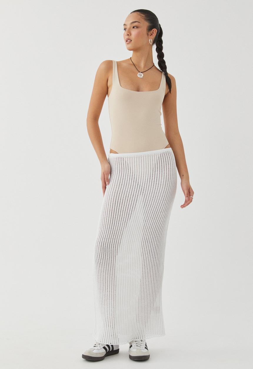Supré  - Sara crochet maxi skirt - white
