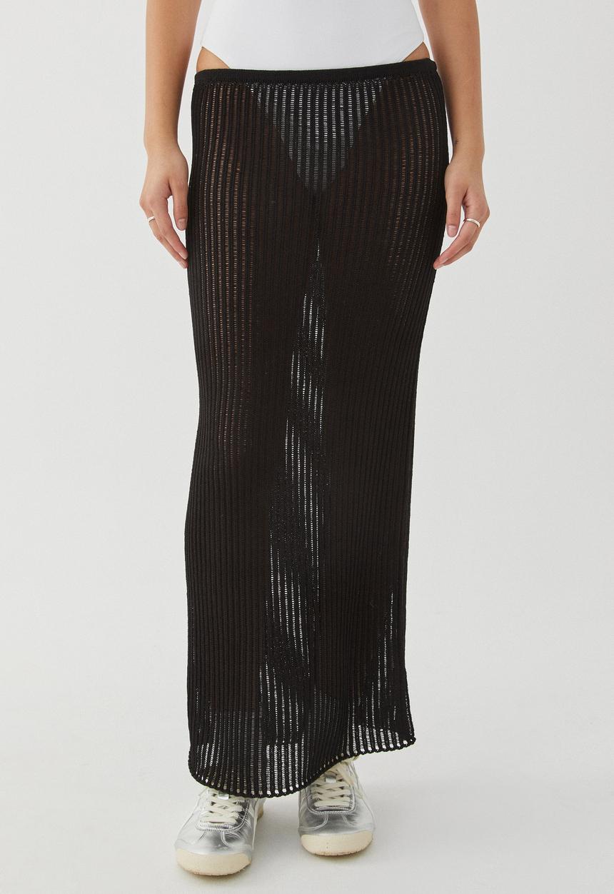 Supré  - Sara crochet maxi skirt - black