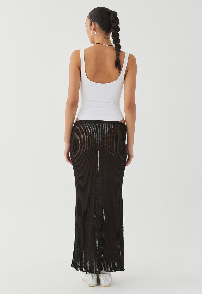 Supré  - Sara crochet maxi skirt - black
