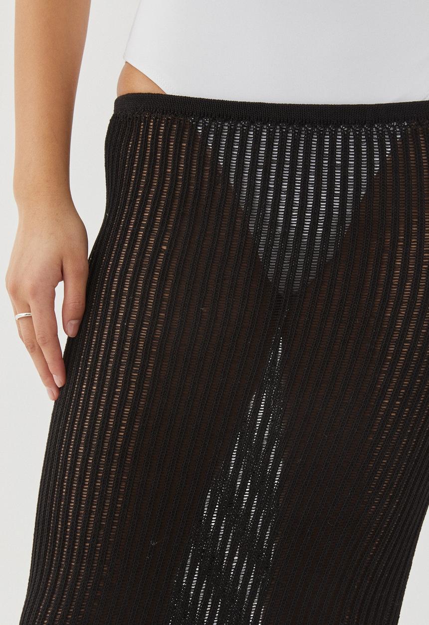 Supré  - Sara crochet maxi skirt - black