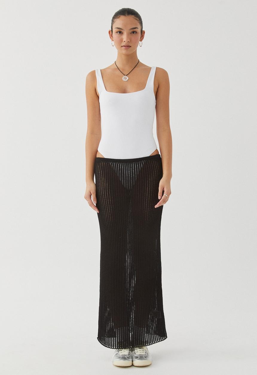 Supré  - Sara crochet maxi skirt - black