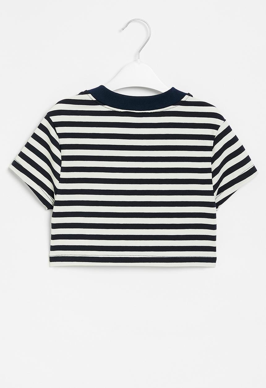 Superbalist - Stripe crop tee - navy & milk