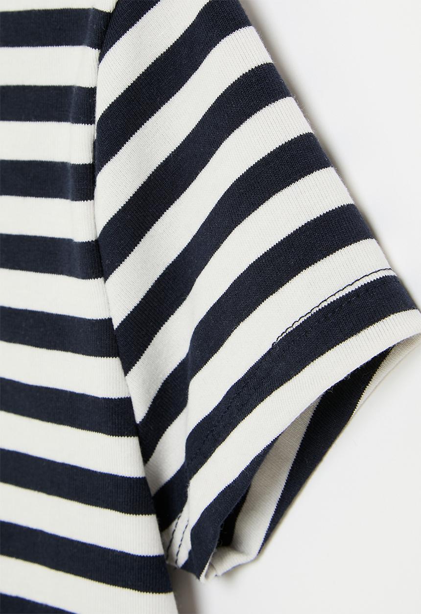 Superbalist - Stripe crop tee - navy & milk