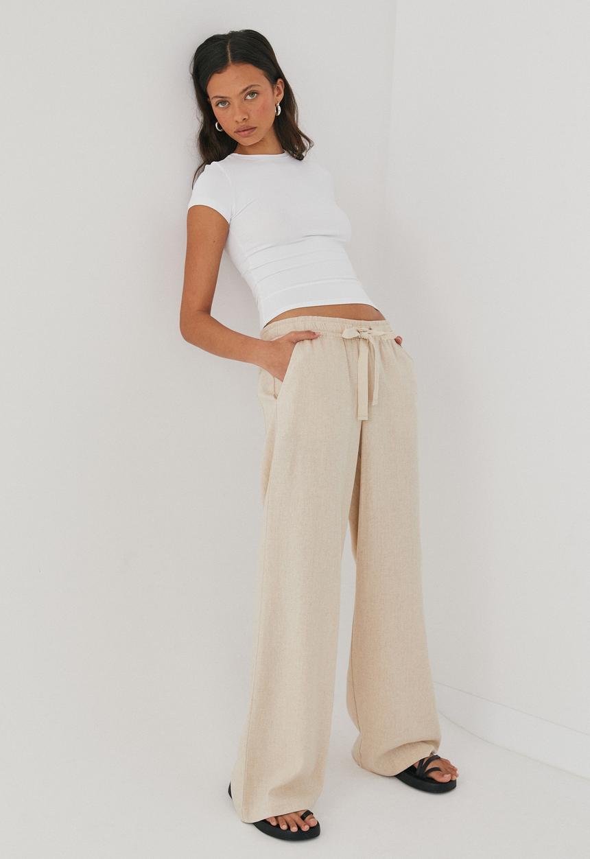 Supré  - Maddy pull on wide leg pant - natural