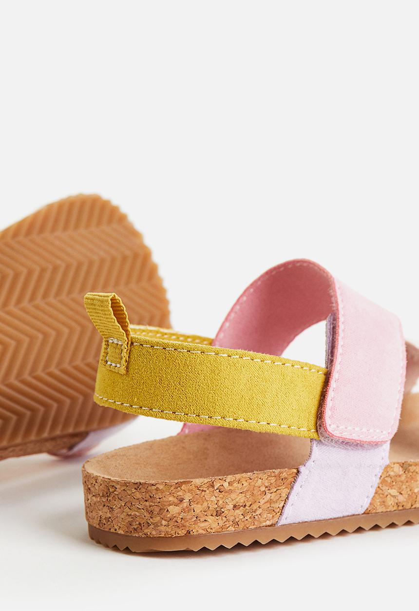 H&M - Sandals - light pink & mustard yellow 