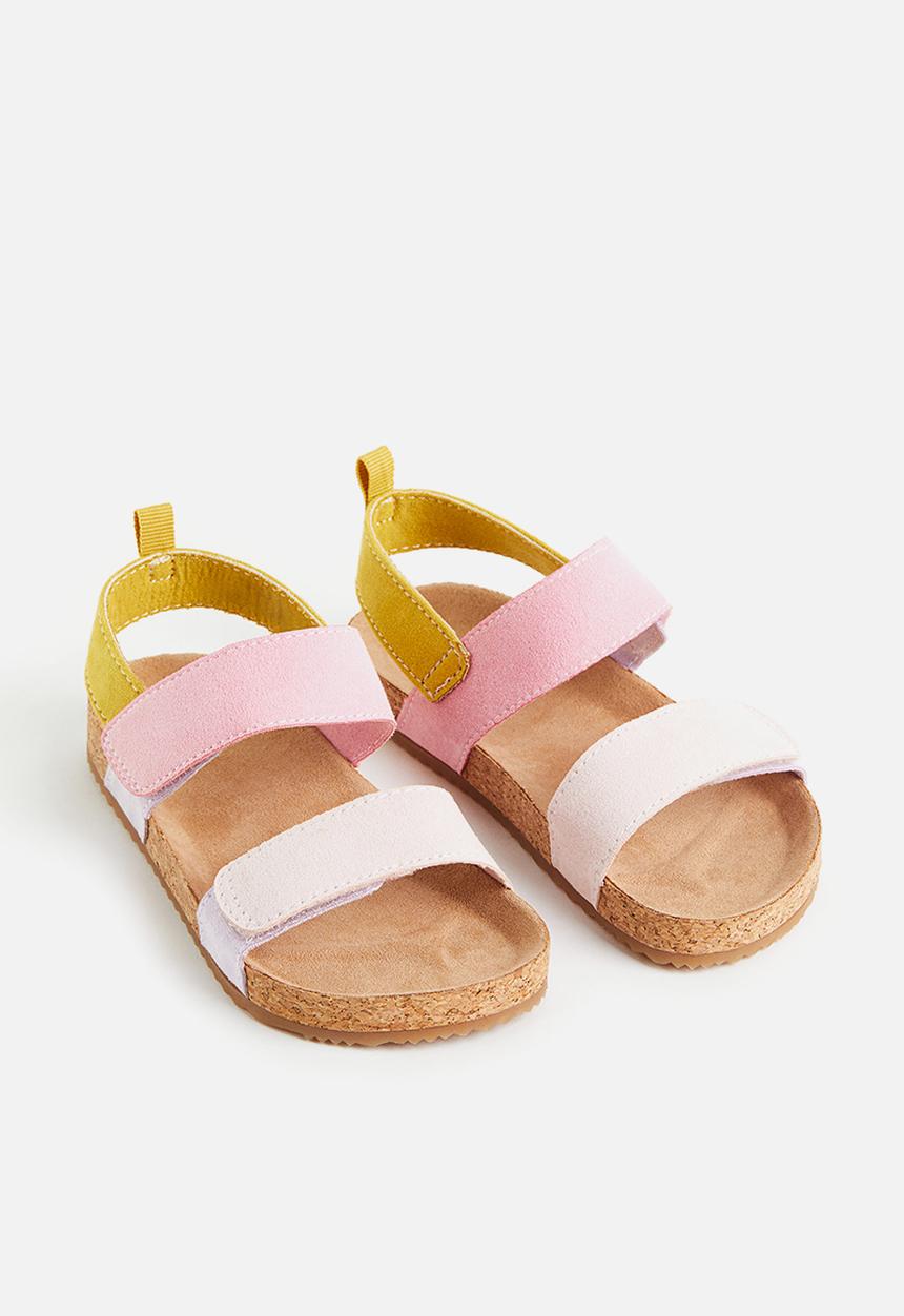 H&M - Sandals - light pink & mustard yellow 