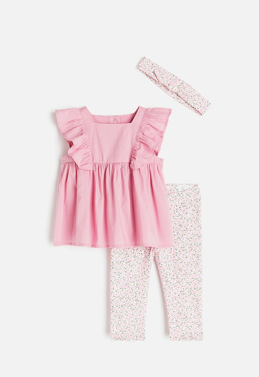 H&M - 3-piece cotton set - pink 