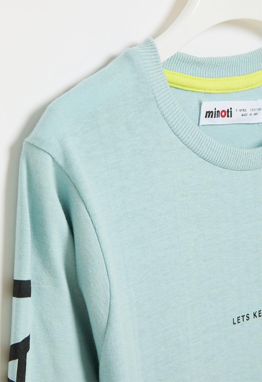 MINOTI - Boys basic great times drop hem top - light blue