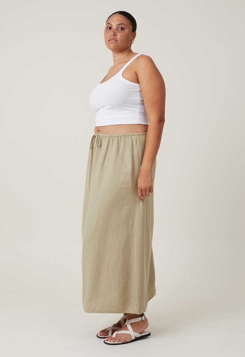 Cotton On - Plus haven maxi slip skirt - desert sage