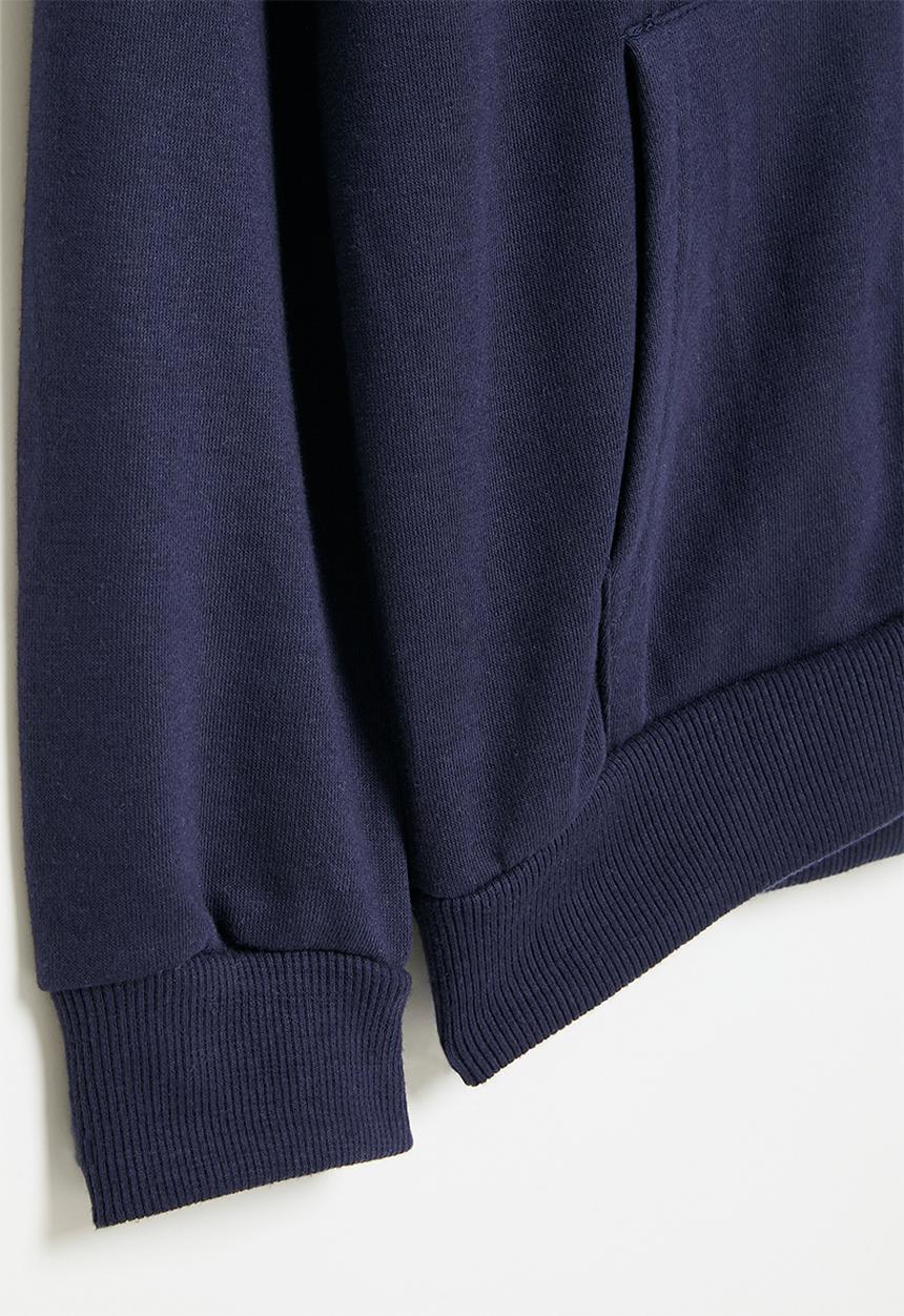 MINOTI - Boys basic athl dept fleece zip thru - navy