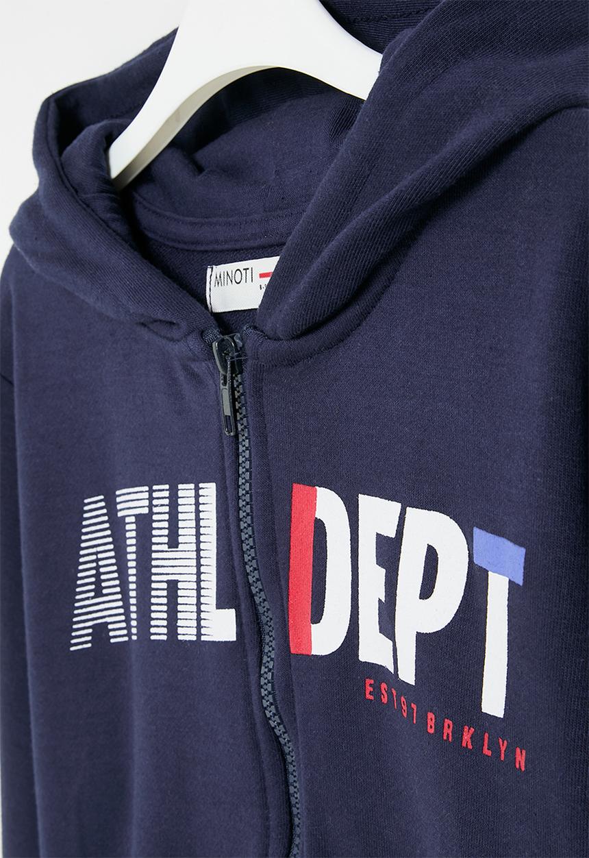 MINOTI - Boys basic athl dept fleece zip thru - navy