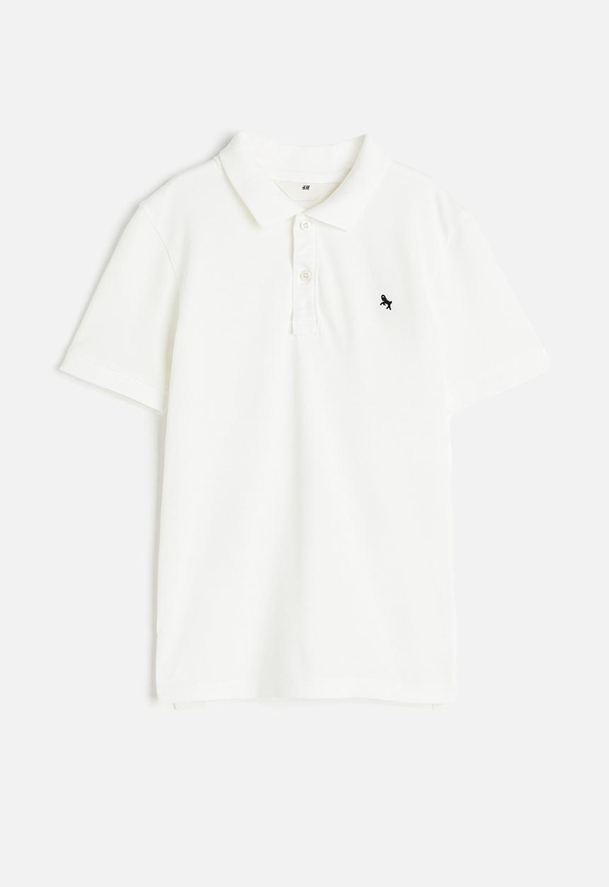 H&M - Cotton piqué polo shirt - white