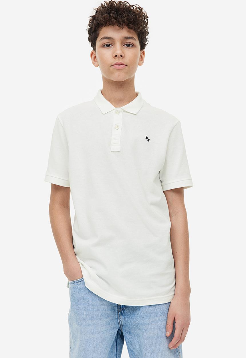 H&M - Cotton piqué polo shirt - white