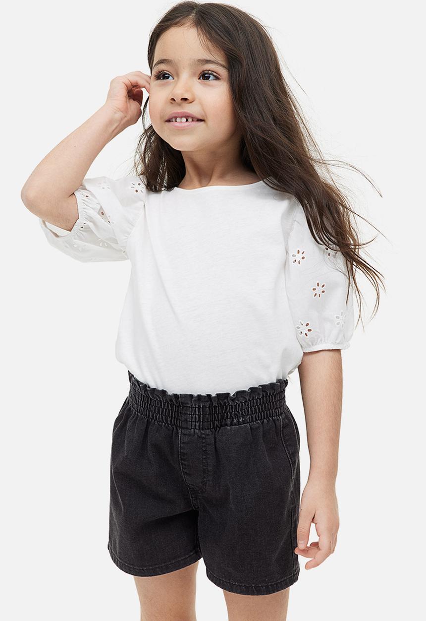 H&M - Loose fit denim shorts - black