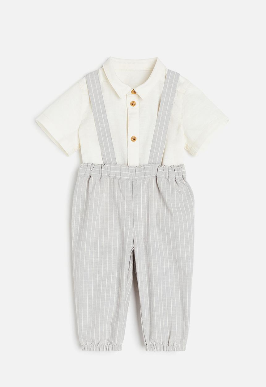 H&M - 2-piece cotton set - light grey 
