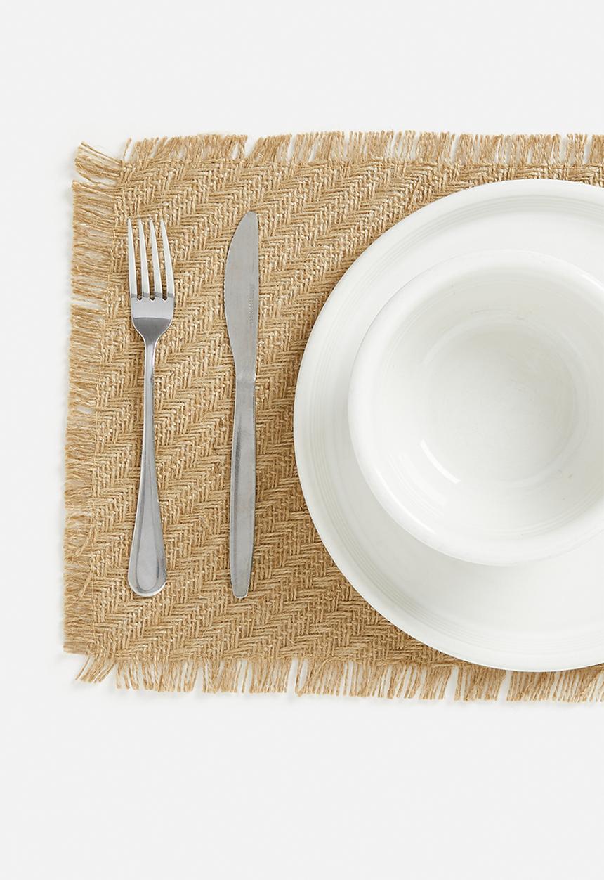 H&S - Jute placemat set of 2 - brown