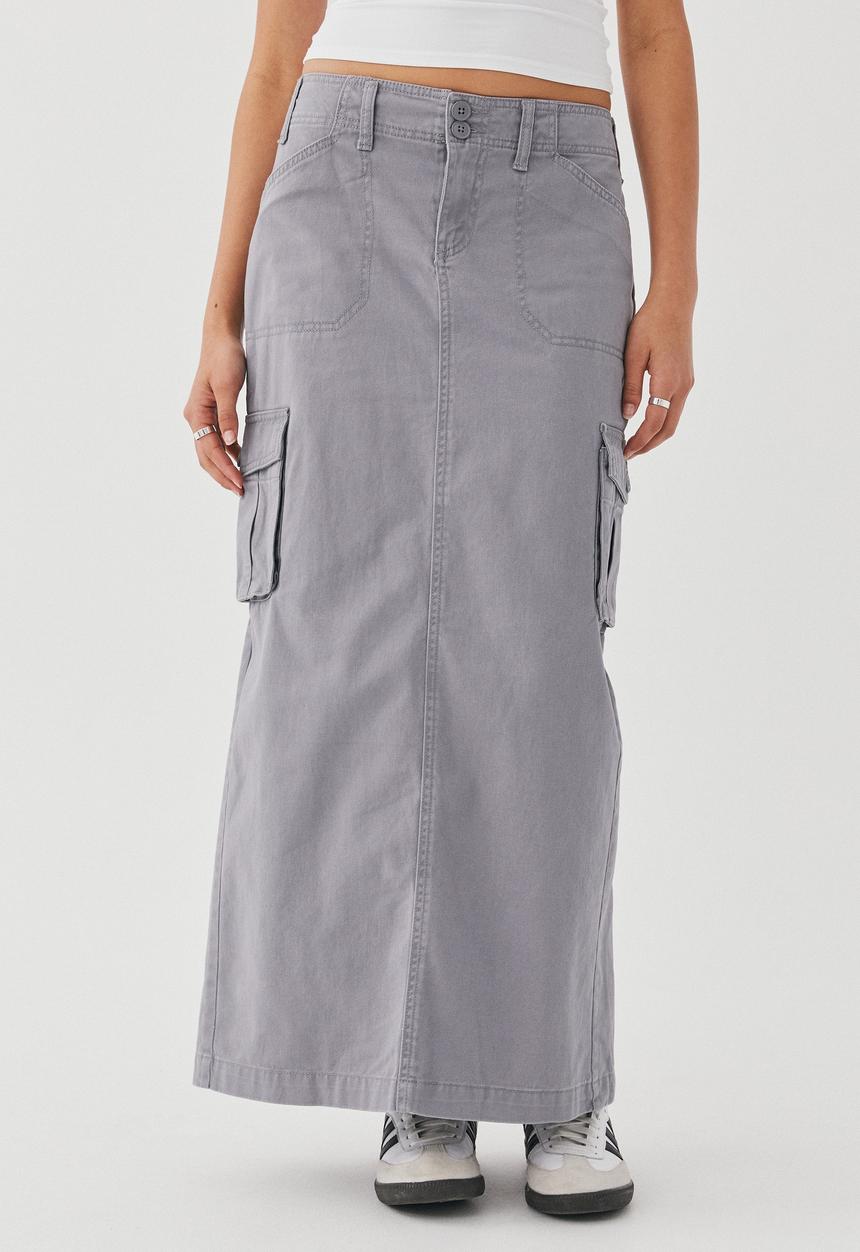 Supré  - Dylan cargo maxi skirt - fossil grey