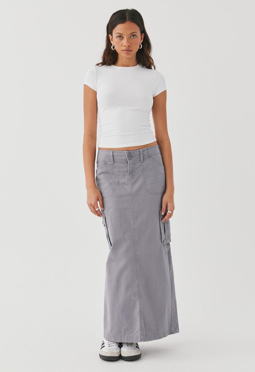 Supré  - Dylan cargo maxi skirt - fossil grey