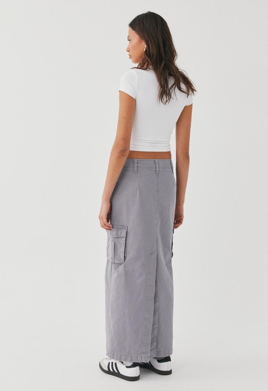 Supré  - Dylan cargo maxi skirt - fossil grey