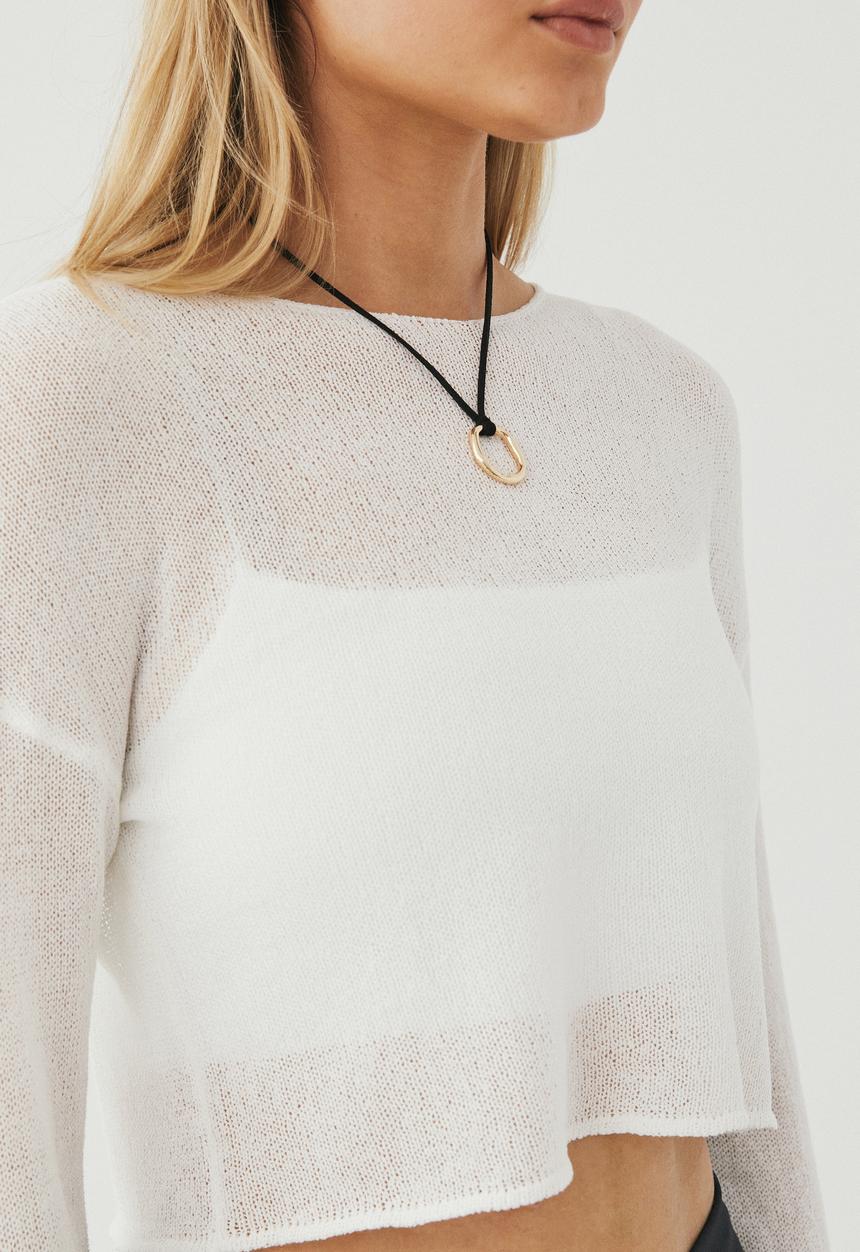 Supré  - Courtney sheer knit jumper - white