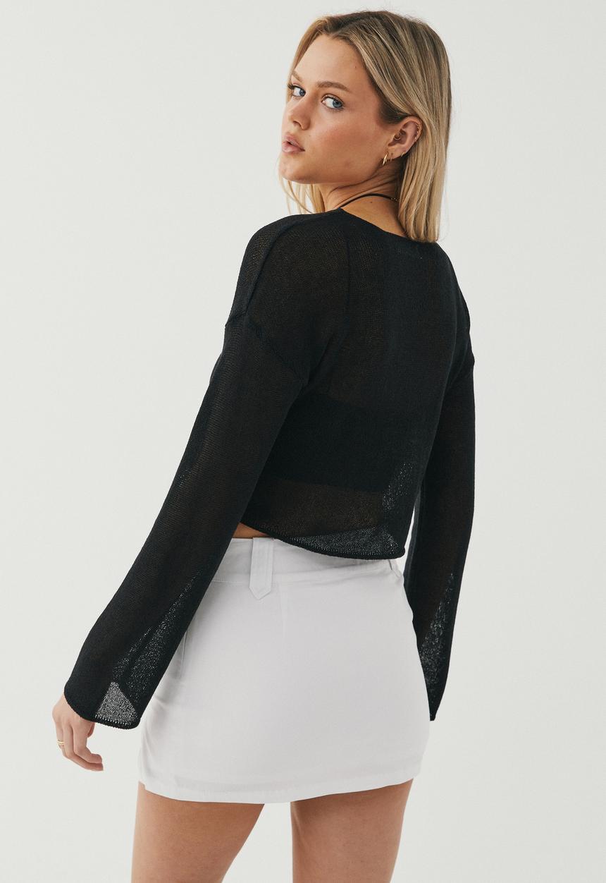 Supré  - Courtney sheer knit jumper - black