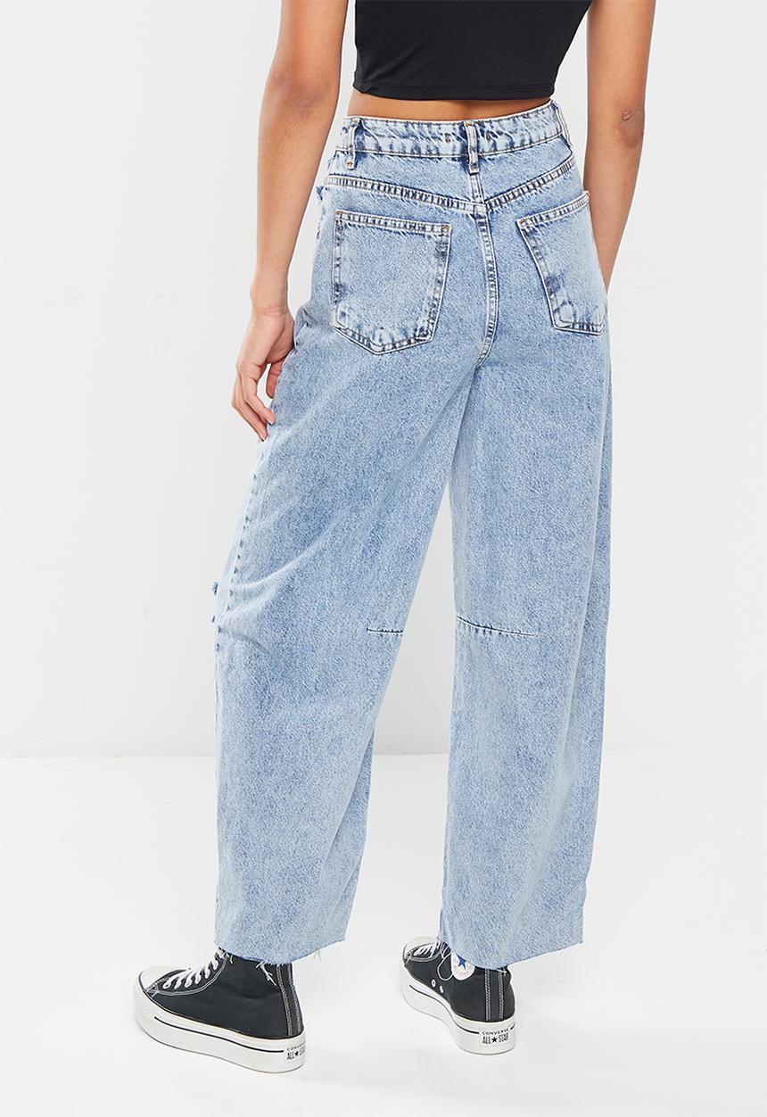 Trendyol - High rise carrot cut jeans - blue