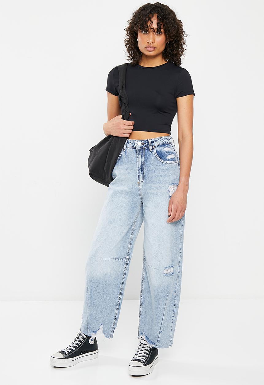 Trendyol - High rise carrot cut jeans - blue