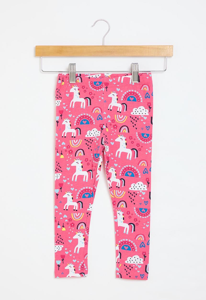 MINOTI - Girls basic aop leggings - pink
