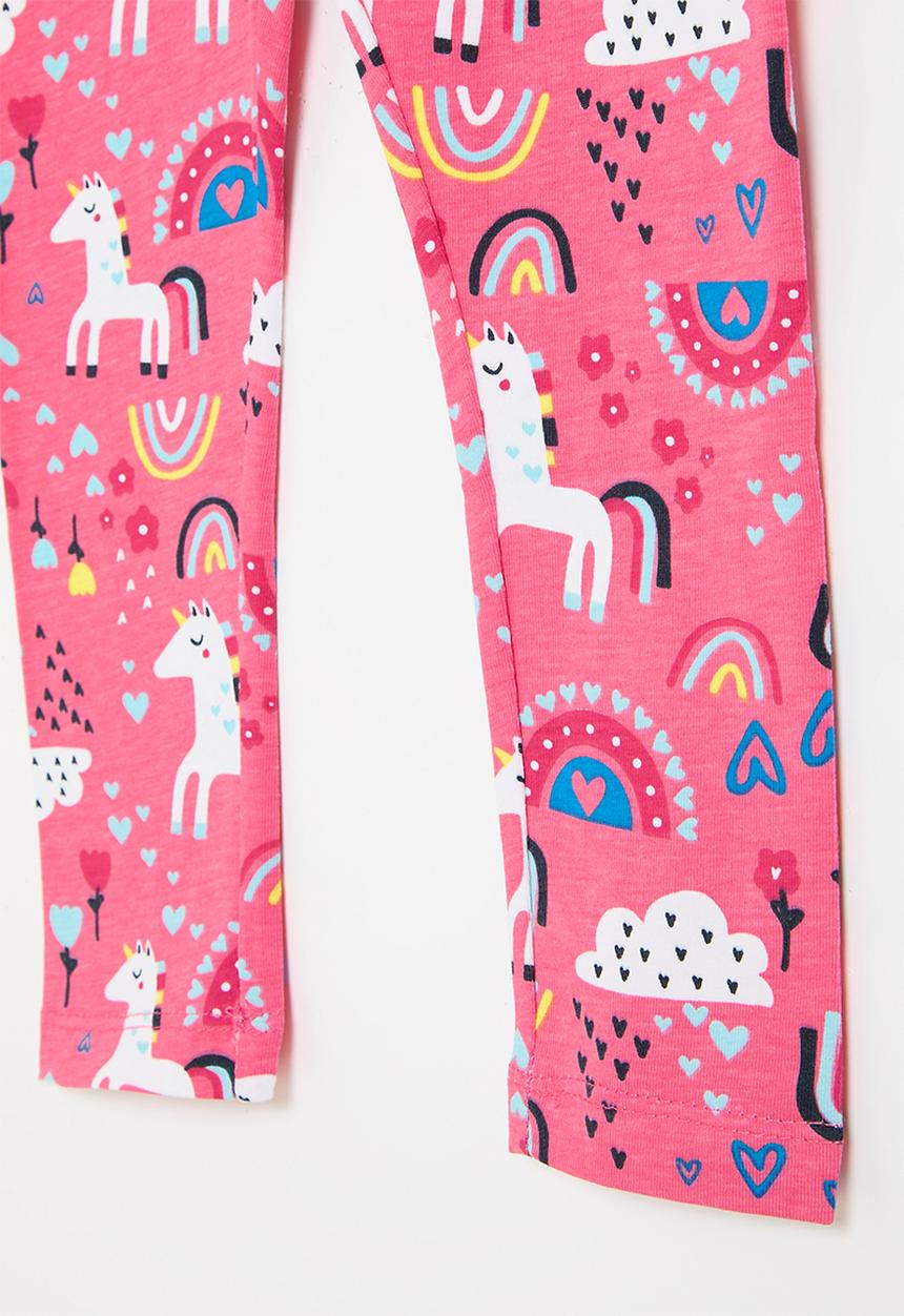 MINOTI - Girls basic aop leggings - pink