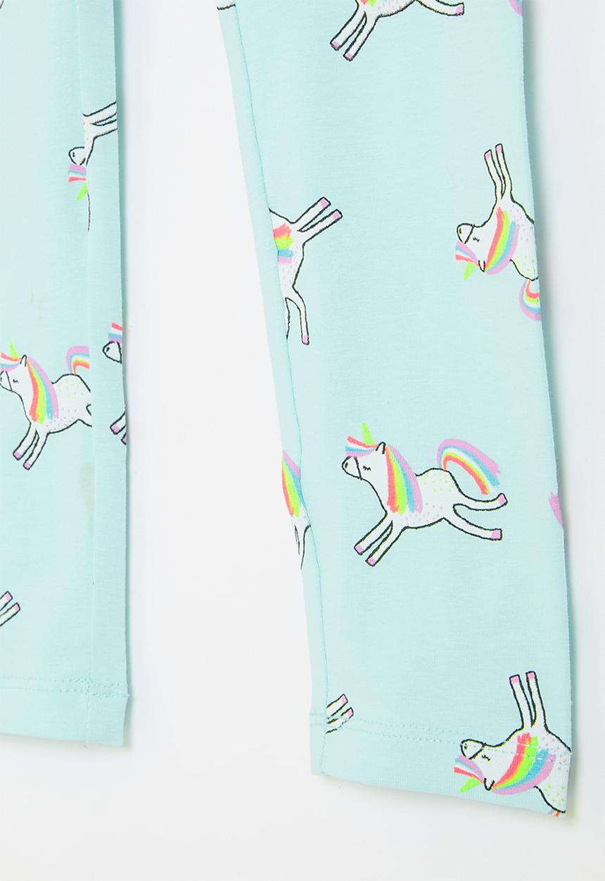 MINOTI - Girls unicorns basic legging - aqua