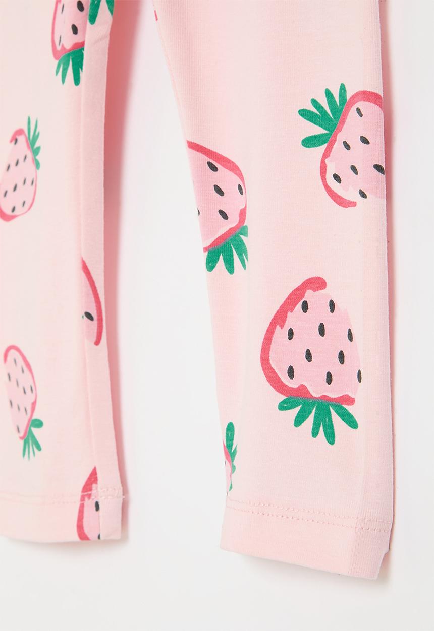 MINOTI - Girls strawberries basic legging - pink