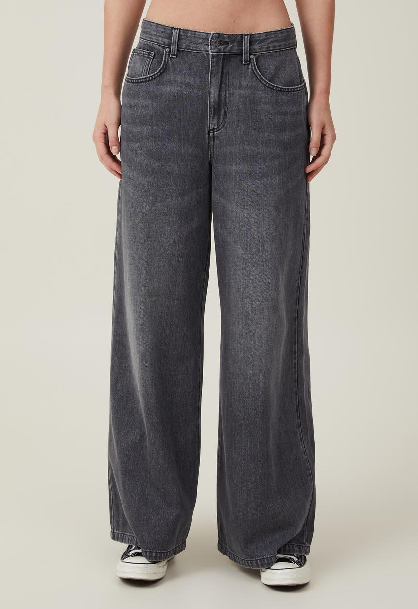 Cotton On - Super wide leg jean - washed grey