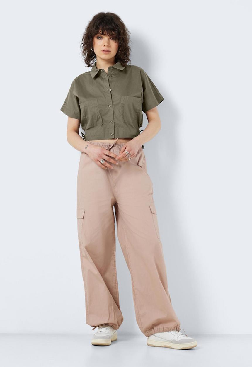 Noisy May - Pinar short sleeve tie top - crocodile solid
