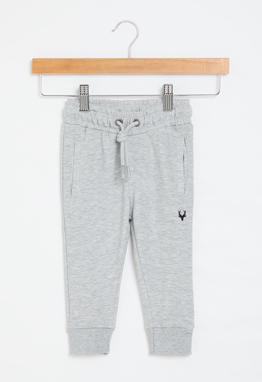 MINOTI - Boys basic emb fleece jogpant - grey marl