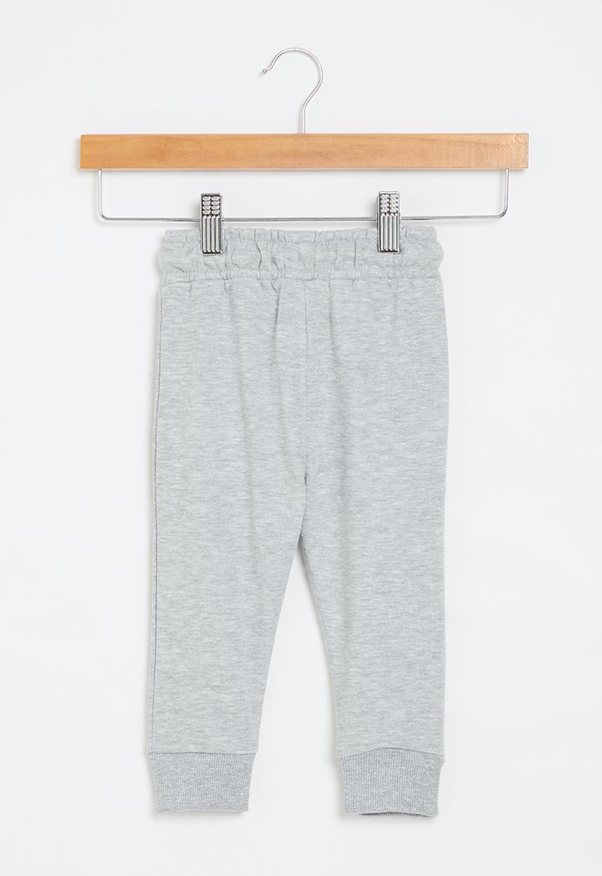 MINOTI - Boys basic emb fleece jogpant - grey marl